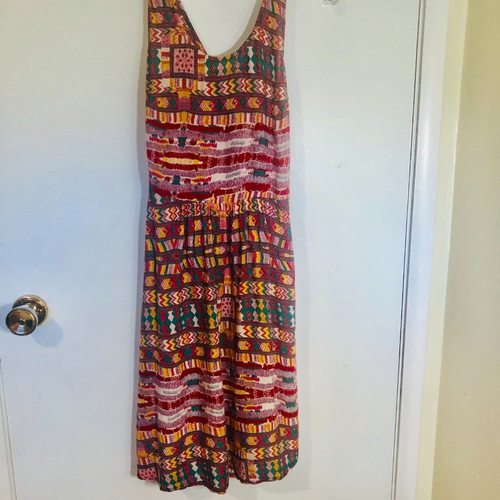 Roxy Dress  Strappy Mini Dress Aztec design Viscose Size M